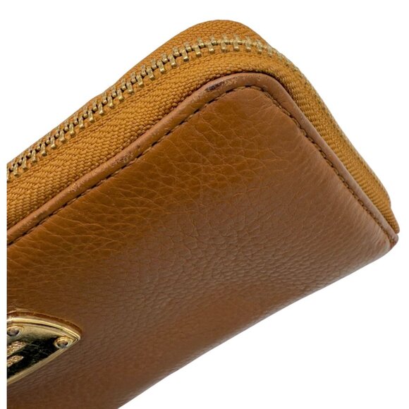 Michael Kors Jet Set Continental Wallet in Brown Pebbled Leather w/ Gold Hardwar - Picture 3 of 11